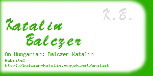 katalin balczer business card